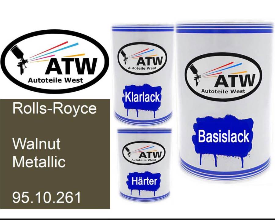 Rolls-Royce, Walnut Metallic, 95.10.261: 500ml Lackdose + 500ml Klarlack + 250ml Härter - Set, von ATW Autoteile West.